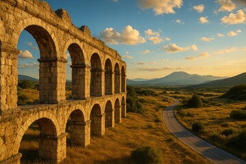 Fototapeta premium Historical stone water conduit