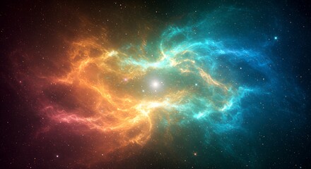 Obraz premium Vibrant Galactic Nebula Glow