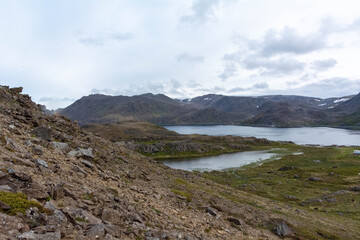 mountain landscape with lake