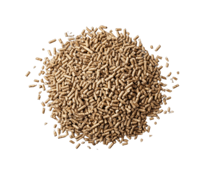 Pellets for animal feed farm food product rural view, isolated on transparent background, png