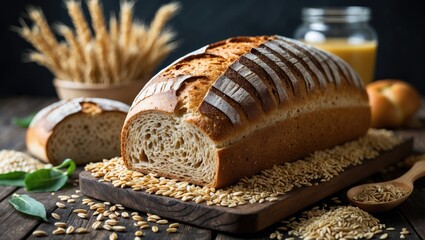 Multigrain bread slices