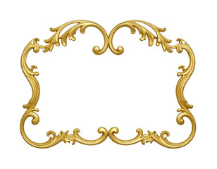 Ornate antique gold frame with symmetrical rococo scrollwork and acanthus leaf details.