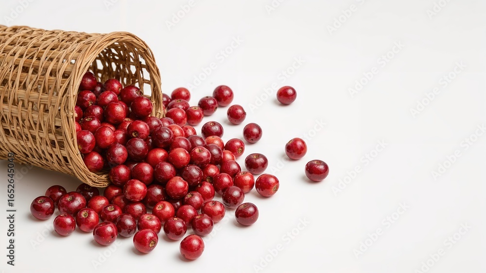 Poster cranberry border arranged with spacing on a simple background
