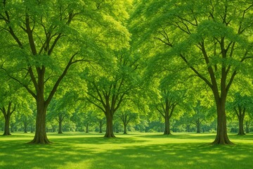 Naklejka premium Gorgeous greenery throughout the park area