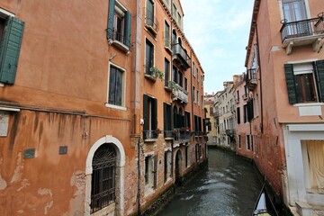 Morning view of the old town and canal in the San Marco district of Venice, Italy