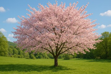 Fototapeta premium Enchanting blooming tree in a natural setting