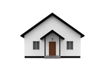 Obraz premium Modern simple house isolated on transparent background for real estate and architectural projects