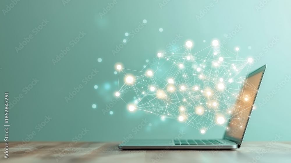 Poster office intelligent automation efficiency workflow automation system visualized with interconnected i