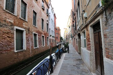 Morning view of the old town and canal in the San Marco district of Venice, Italy