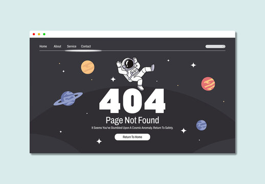 Error Page Design With Astronaut Illustration