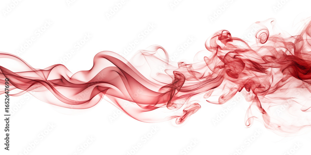 Poster abstract red smoke isolated on transparent background creates a mesmerizing and artistic effect, per