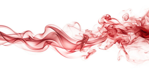 Abstract red smoke isolated on transparent background creates a mesmerizing and artistic effect, perfect for adding a touch of elegance and creativity to any design project