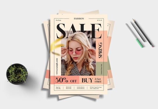 Fashion Sales Flyer Layout Design