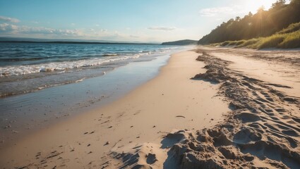 Pristine natural sandy shoreline adjacent to spring-fed waters ideal for summer holidays