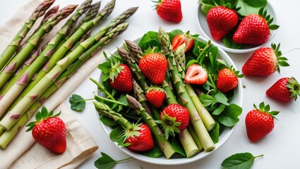 Picking season for asparagus and strawberries
