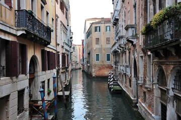Morning view of the old town and canal in the San Marco district of Venice, Italy