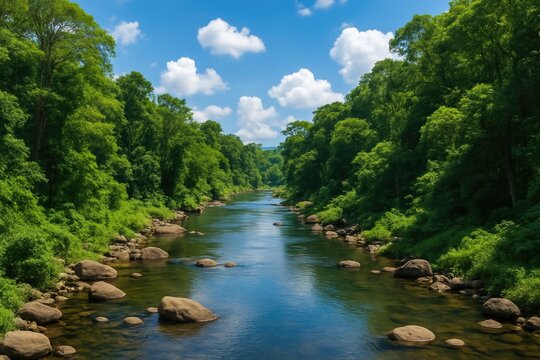 Fototapeta Attappadi region's Bhavani River in Kerala
