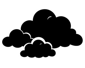 Soft clouds silhouette vector,clouds icon 