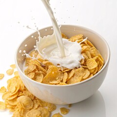 Corn Flakes with Milk Splash