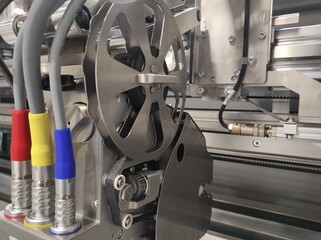 Mechanism texture. stainless steel mechanism. Production. industrial machinery. Industry. Art modern