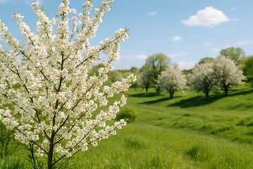 Obraz premium Blooming flowers during spring season in natural settings