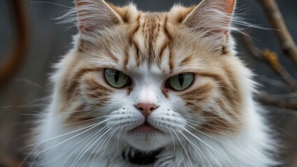 Irate kitty's face close-up