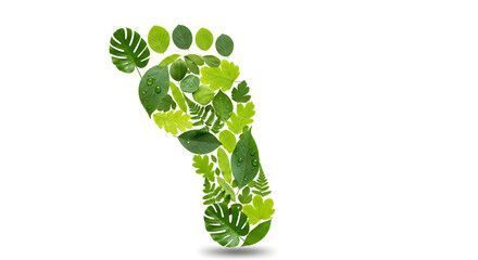 Environmental Footprint Concept with Leaves