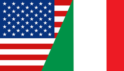 Fototapeta premium Celebration of unity between America and Italy through bold colors