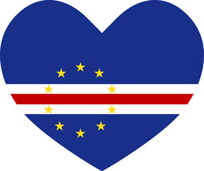 Cape Verde heart shaped icon flag illustrator national