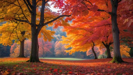 Colorful leaf-covered scenery showcasing nature's beauty