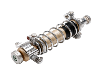 Exploring suspension systems for vehicles in automotive engineering context, isolated on transparent background, png