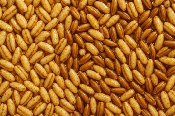 Honey-coated puffed rice and wheat snack