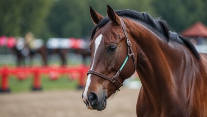 Obraz premium Stunning image of a competing horse after a race, with excellent detail