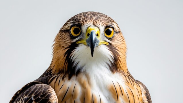 Artwork depicting a Northern Goshawk (Accipiter gentilis) against a white background and space for caption