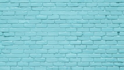 Obraz premium Widescreen background featuring bright turquoise painted brickwork