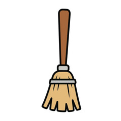 Vector illustration of a broom, isolate on white background