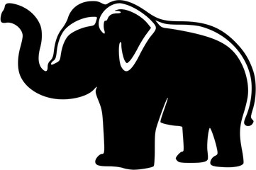 Fototapeta premium Simple black animal icon illustration white background