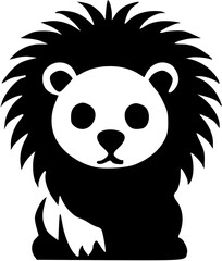 Simple black animal icon illustration white background