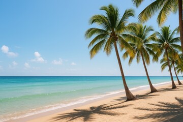 Fototapeta premium Beachside palm trees scenery