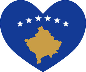 Kosovo heart shaped icon flag illustrator national