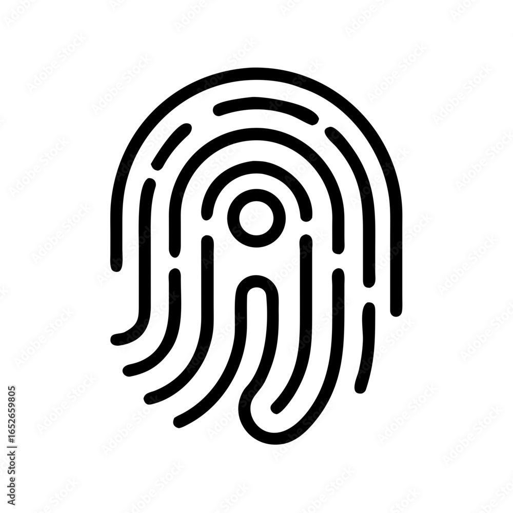 Aufkleber fingerprint security access vector icon. biometric identification symbol for personal data protectio