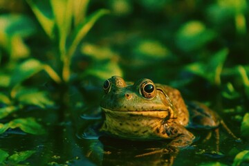 Frog taking a break near the pond