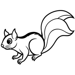 Flying squirrel line art vector
