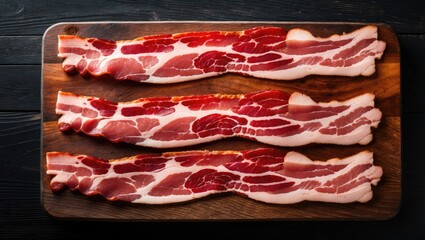 Freshly cooked bacon slices for barbecue