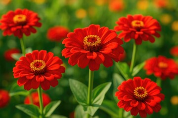 Bright Crimson Floral Display