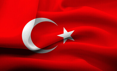 Obraz premium Soft fabric waves reflect the vibrant colors of Turkey's national flag