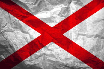 Alabama flag design on textured surface evokes rich heritage