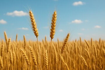 Fototapeta premium Mature wheat grains before harvesting