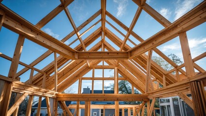 Obraz premium Building rooftop structural system