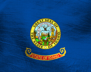 Great Seal of Idaho displayed on a vibrant blue background